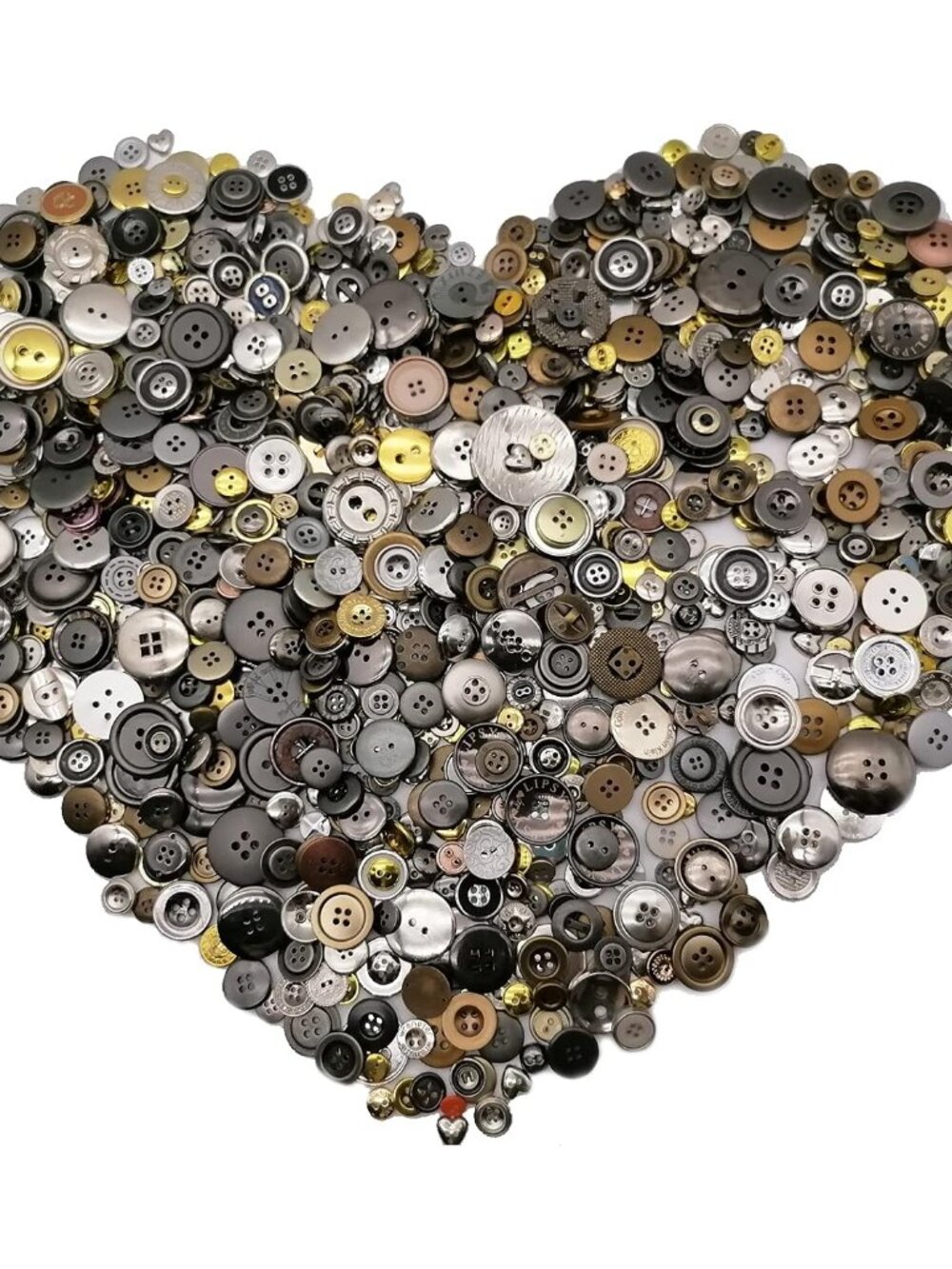 600-700Pcs Gold and Siver Craft Buttons Assorted Silver Button for Crafts Bulk A